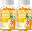 Glucosamin Chondroitin Gummis mit MSM & Elderberry Extra Strength - Joint Support, Antioxidant Immun Support Supplement für Erwachsene, Männer & Frauen120 Orange Gummis