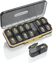Pill Organizer 2 Mal A Day, 7 Tage Am Pm Pille Box - Acedada Wöchentliche Pille Organizer zweimal einen Tag, tragbare abnehmbare tägliche Medizin Container Dispenser Fall für Vitamin Fish Oil Supplement, Schwarz Grau