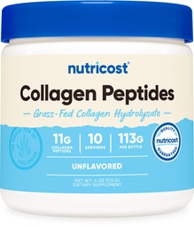 Nutricost Collagen Peptide Powder 4 oz (Unflavored) Typ I, Typ III Collagen - Grass-Fed, Glutenfrei und nicht-GMO