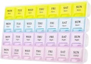 Große wöchentliche Pille Organizer 4 Mal am Tag, Feuchtigkeit-Proof 7 Tage Pille Box, Reise Pillen-Fälle Portable für Pillen Vitamin Fish Oil Supplements (gelb)