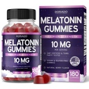 Melatonin Gummies 10mg für Erwachsene (180 Count) - Schnell lösen Melatonin Gummies - Gummy für Erwachsene Enthält 10mg - Hohe Potenz - Gemischte Berry Flavor - Non-GMO, Vegan Supplement & Made in USA