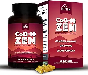 Natural Rhythm CoQ10-ZEN (Coenzym Q10 + L-Carnitin + L-Theanin) - 30 Kapseln