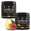 HRDWRK - 100 Servierungen Keto Elektrolyte Pulver Hydration Sugar Free - Elektrolyt-Pulver zur Steigerung der Endurance & Reduzieren Fatigue mit Elektrolyten Supplement - Unflavored & Mango Ananas Set