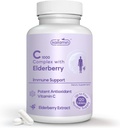 Vitamin C 1000mg mit Rose HIPS + Sambucus Elderberry - C1000 Complex Nahrungsergänzung für Immununterstützung & Antioxidans - 120 Tabletten für bis zu 120 Tage (120 Count (Pack von 1))
