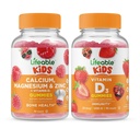 Lebensfähiges Calcium Magnesium & Zink Kinder + Vitamin D Kinder, Gummis Bundle - Große Verkostung, Vitamin-Ergänzung, Glutenfrei, GVOfrei, Kaugummi