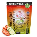 PulverVitamin Elektrolyte Pulver Plus (100 Portionen) Erdbeer Cucumber Elektrolyt Pulver Zero Calorie Keto,0Sugar, No Maltodextrin,1000mg Kalium,120mg Calcium,120mg Magnesium, Hydration Pulver