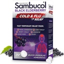 Sambucol Cold and Flu Relief Tablets - Homöopathic Cold Medicine, Remedy for Adults, Black Elderberry for Colds, Zink Remedy - 30 Count