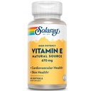 SOLARAY Vitamin E 1000 IU Softgel Kapseln, 670 mg - d Alpha Tocopherol Vitamin E Ergänzungen - Hautgesundheit, Herzfunktion und Antioxidans Unterstützung - 60-Tage Garantie - 60 Servietten, 60 Softgels