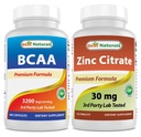 Meilleurs naturels BCAA 3200mg & Citrate de zinc 30 mg