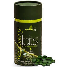 RECOVERYbits - Organische Chlorella Tabletten - Pflanzenbasierte Algae Superfood - Chlorophyll - Cracked Cell Wall - Energie - Immunsystem - Detox - Keto - Vegan - Non-GMO - Small Canister - 360 Tabletten