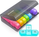 AUVON Weekly Pill Organizer 3 Mal pro Tag, Große 7 Tage Pille Box 3 Mal pro Tag mit separatem Container, Tragbare Pille Fall für Medikamente, Vitamine, Fischöl und Ergänzungen
