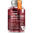 PoidsWorld vinaigre de cidre de pomme Gommies avec la mère 1000mg - 90 Gommies - Ajout de vitamine B6, B12, B9 (acide folique) et C pour détox, nettoyage, digestion et métabolisme - Délicieux goût naturel de pomme
