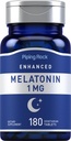 Piping Rock Melatonin 1 mg | 180 Tabletten | Ergänzung für Erwachsene | Vegetarisch, Glutenfrei, Non-GMO