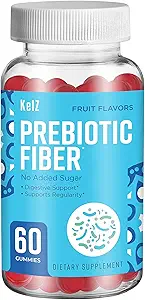 KelZ Prebiotische Faser-Ergänzungsgummis, Fruchtflavors, 60 Count (Pack von 1)