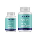 BESTVTIE Cognizin 500mg & Alpha GPC 300mg - No Stearates - Brain Ergänzungen für Gedächtnis und Fokus