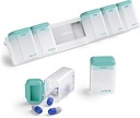 Wöchentliche Pille Organizer Magnetische, abnehmbare Pille Box 7 Tag 1 Mal am Tag, große Pille Fall Reisen, Woche Einmal täglich Medikamentenspender, Medizin Containerhalter für Nahrungsergänzung Vitamin, Cyan