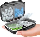 BEXEEN kleine Pille Box für Geldbörse Mini Pille Case - Medizin Pill Organizer Reisen - Tragbare Pille Container Kompakt Pille Halter Feuchtigkeit Proof Pocket Vitamin Organizer 4 Compartment Medicing Kit