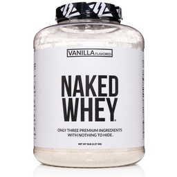NAKED Vanille Whey Protein Powder - Alle natürlichen Gras Fed Whey Powder, Vanille Flavor, Bio Kokoszucker, 5Lb Bulk, GMO-frei, Sojafrei, Glutenfrei - 61 Servierungen