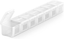 Sukuos Extra große wöchentliche Pille Organizer, 7 Tage tägliche Pille Box Fall Arthritis Freundlich, Silkscreen gedruckt Medizin Behälter mit klaren Deckel für Vitamine, Fischöle oder Ergänzungen (Weiß)
