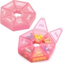 2PCS Wöchentliche Pille Organizer Große 7 Tage Pille Box Organizer Tägliche Medizin für Vitamin Fisch Öl Pillen ergänzt Arthritis Freundlich