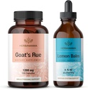 HERBAMA Goat's Rue and Lemon Balm Kit - Bundle von 1200 mg Goat's Rue Capsules & Lemon Balm Liquid Drops 4 fl oz - Vegan, Non-GMO, Sugar & Alcohol-Free - 2 Pack