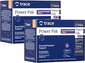 Trace Minerals Power Pak - Tägliche Gesundheitsergänzung mit Vitaminen & Minerals - Unterstützt Immungesundheit & Hydration - Concord Grape (60 Servierungen)