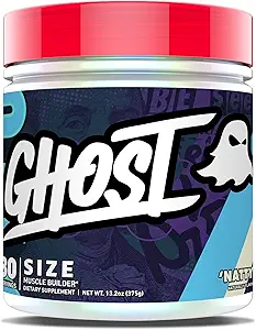 GHOST Größe Muskelaufbau Nahrungsergänzung - Natty, 30 Servierungen - Muskelwachstum und Kraftbau Ergänzungen für Männer & Frauen - Kreatin, Betaine & Beta-Alanine - frei von Zucker & Gluten, Vegan
