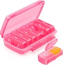 Wöchentliche Pille Organizer 2 Mal pro Tag mit Feuchtigkeitsbeständigem Design, Pink AM PM Pille Box 7 Tage für einfache Füllung, Tragbare Pille Fall für Reisen, große Pille Halter für Vitamin, Fischöl, Ergänzung