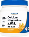 Nutricost Calcium Magnesium Zink mit Vitamin D3 Pulver, 60 Portionen (Peach Mango) - Calcium (1000 MG) Magnesium (420 MG) Zink (16,5 MG) Vitamin D3 (30 MCG) - Glutenfrei, Non-GMO