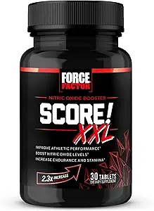 FORCE FACTOR Score! XXL Nitric Oxid Booster Ergänzung für Männer mit L-Citrulline, Horny Goat Weed, Black Maca, & Tribulus Terrestris zu erhöhen Stamina, Energie und körperliche Leistung, 30 Tabletten