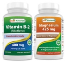 Best Naturals Vitamin B2 (Riboflavin) 400mg & Magnesium Glycinat 425 mg