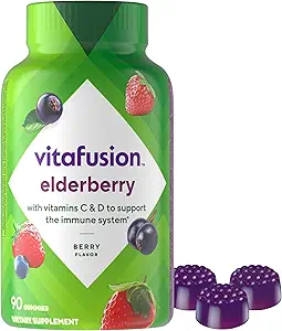 Vitafusion Elderberry Gummy Vitamine, 90ct Elderberry Gummy Vitamine, Chewables, 90 Count