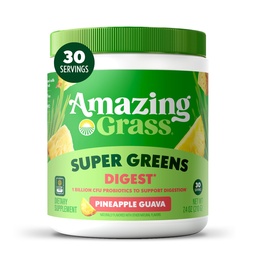 Erstaunliche GrasgrÃ1⁄4nen Mischung Digest: Super Greens Powder Smoothie Mix fÃ1⁄4r Verdauungsunterstützung mit Bio Spirulina, Chlorella, Beet Root Powder, Digestive Enzyme & Probiotics, 30 Portionen