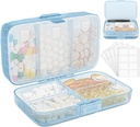 FYY Weekly Pill Organizer mit Labels,8 Compartments Travel Daily Pill Case Luftdichte Feuchtigkeitsdichte große Pille Box, um Vitamine, Fischöl, Nahrungsergänzungen, Cotton Swab und Bandages-blau zu halten