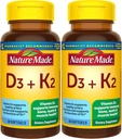 Vitamine D3 K2, 5000 UI (125 mcg) Vitamine D, complément alimentaire pour os, dents, muscles et immunitaires, 30 softgels, 30 jours d'approvisionnement - Pack de 2