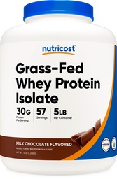 Nutricost Grass-Fed Whey Protein Isolate (Chocolate) 5LBS - Non-GMO, Glutenfrei, natürliche Aromen