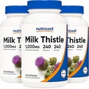 Nutricost Milk Thistle 1000mg Äquivalent, 240 Kapseln (3 Packung) - 250mg 4:1 Extrakt - Vegan, Non-GMO und Glutenfrei