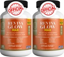 Reviva Glow Max - Haar, Haut und Nägel Unterstützung Ergänzung | Biotin, Calcium, Magnesium, Folate & Kräutermischung | Premium Formel | 120 Kapseln, Vegan & Gluten-frei