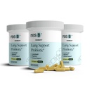 resbiotic resB Lung Support Probiotic Supplement - Lung Health Supplement für Raucher, Gut Health, Immununterstützung, Atemschutz, Heilige Basilikum, Kurkuma, Klinisch getestet - 180 Kapseln (3 Flaschen)