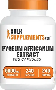 BulkSupplements.com Pygeum Africanum Extract Kapseln - Kräuterergänzung, aus Pygeum Bark - Vegan & Glutenfrei, 1 Kapsel pro Servierung, 240 Veg Kapseln (Pack von 1)