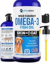 Omega 3 Fischöl für Hunde - besser als Lachsöl - Hunde Fischöl Ergänzung zu reduzieren Shedding & Itching - Unterstützt Gelenke, Gehirn und Herzgesundheit - Haut- und Mantelergänzung - Flüssiges Fischöl