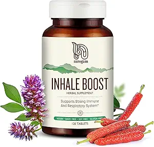 Nirogam Inhale Boost 120 Comprimés une bouteille I Supplément de soutien pulmonaire