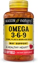 Mason Omega naturel 3-6-9 avec du poisson, du lin et des huiles de fourrage, 60 Softgels