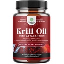 Krill Omega 3 Huile de poisson Softgels - Concentré Krill EPA & DHA Huile de poisson Omega 3 Supplément pour les femmes et les hommes pour le soutien immunitaire, santé du cerveau et du coeur - Supplément Acides gras sans Burpless - 30 Compte