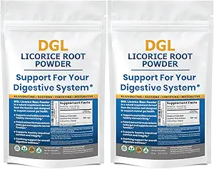 DGL Licorice Supplement: Unterstützt Verdauungs-Gesundheit, Gut Lining-Unterstützung, DGL Pulver für Wellness, Licorice Root-Extrakt-Pulver, 140 Servierungen (2-Pack)