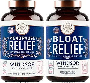 WINDSOR BOTANICALS Menopause Supplements und Bloat Relief Probiotic - Weiblich Helath Bundle
