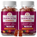 (2 Pack) Quercetin Gummis mit Bromelain, Elderberry, Zink und Vitamin C - Kaubarer Quercetin 700mg Beilage für Immunität, Allergie, Aging Support - Vegan Gummis für Erwachsene & Kinder