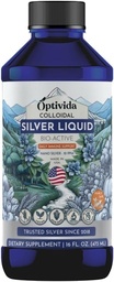 Optivida Health Colloidal Silver Liquid (16 Oz) – Premium Nano Silver Colloidal Supplement for Daily Wellness & Immune Support, Natural Liquid Silver Hydrosol für Erwachsene & Kinder, Non-GMO, Gluten-Free