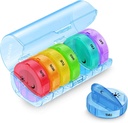 Sukuos Large Weekly Pill Organizer 2 Mal pro Tag, Tägliche Pille Box 7 Tage einfach mit Doppelschutz, AM PM Pillen Fall für Medizin/Vitamin/Fish Oil/Supplements (blau)