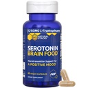 Serotonin Brain Food - 1250mg L-Tryptophan & 400mg Rhodiola Rosea Supplement - Mood Support Supplement für Stress Relief - Neurotransmitter Unterstützung mit Magnesium Glycinat & Zink - 60 Kapseln